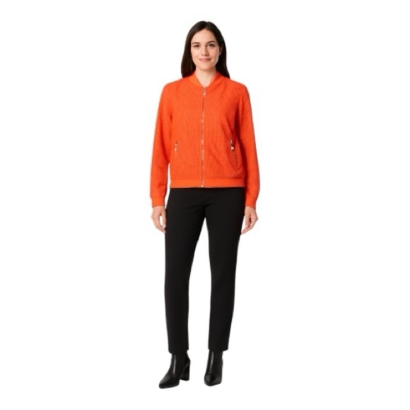 H by Halston Orange Mesh Zip Jacket | Size 14 - Picture 9 of 9